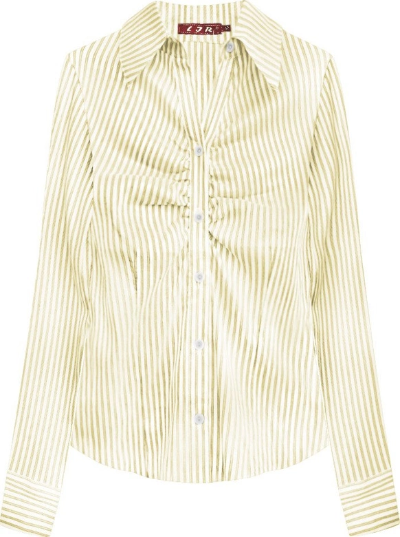 ELEGANCKA KOSZULA BIAŁO-ŻÓŁTA (384ART)