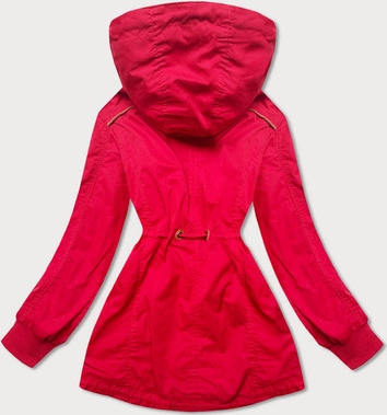 Krótka parka z kapturem czerwona (tlr335)