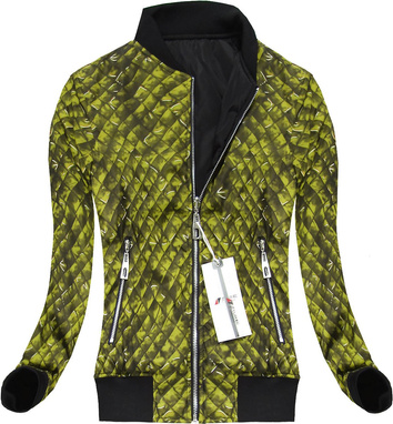 DWUSTRONNA KURTKA BOMBER LIMONKOWA (4477)