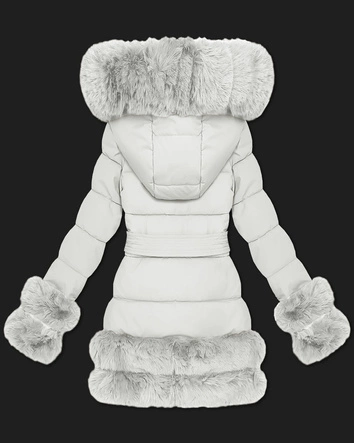 Przejściowa elegancka kurtka z futerkiem S'West jasno-beżowa (B8526-26)