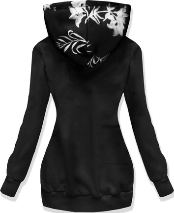 DŁUŻSZA BLUZA Z NADRUKIEM CZARNA (559)