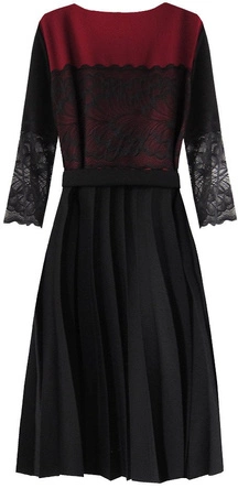 SUKIENKA Z KORONKĄ CZARNO-BORDOWA (205ART)