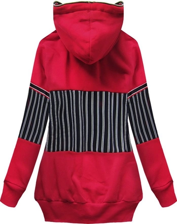 DŁUŻSZA FINEZYJNA BLUZA CZERWONO-GRANATOWA (616A)