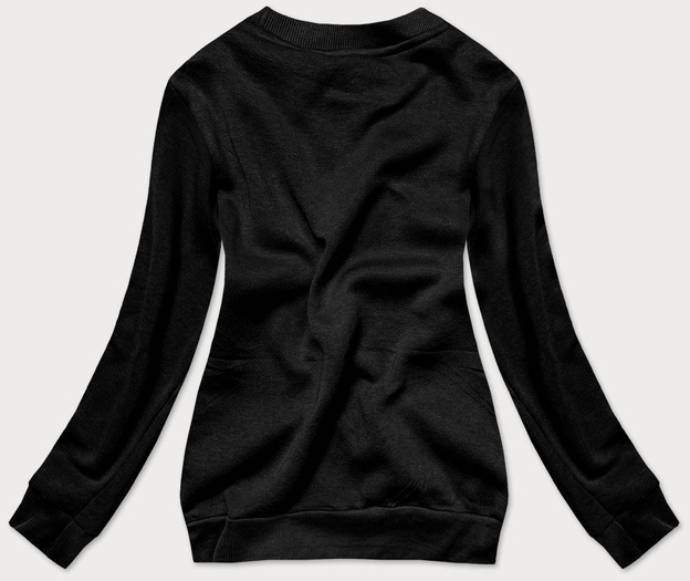 Bluza dresowa damska ze ściągaczami czarna (w01-3)