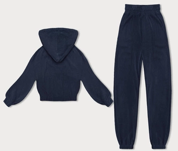 Komplet dresowy w prążki granatowy (AMG-335A)