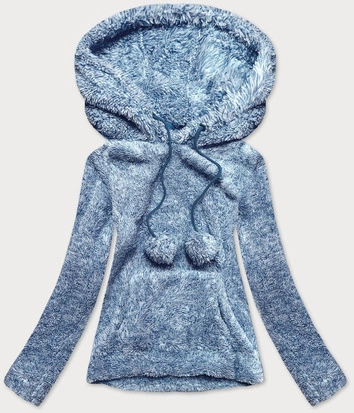 PLUSZOWA DAMSKA BLUZA MELANŻ GRANATOWA (HH034)