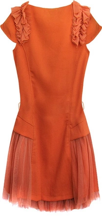 SUKIENKA Z TIULOWYMI WSTAWKAMI CEGLANA (3688/3)