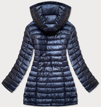 DWUSTRONNA KURTKA DAMSKA Z KAPTUREM GRANATOWA (8913-E)