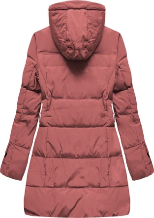 KURTKA Z KAPTUREM I KIESZENIAMI RÓŻOWA (X1266X)