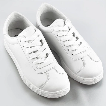 Sznurowane sneakersy damskie białe (bf-025)