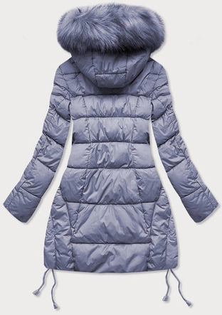 PIKOWANA DAMSKA KURTKA ZIMOWA Z KAPTUREM WRZOSOWA (7690BIG)