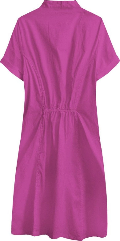 BAWEŁNIANA SUKIENKA KOSZULOWA AMARANTOWA (1052)