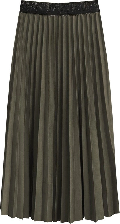 PLISOWANA SPÓDNICA MIDI CIEMNOBRĄZOWA (464ART)