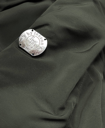Dwustronna kurtka damska zimowa army-szara (m-21508)