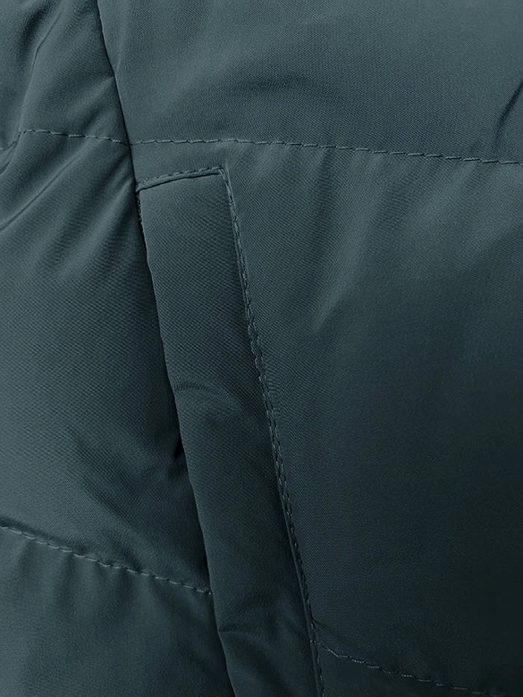 Zimowa kurtka z kapturem ciemnozielona (2M-023)