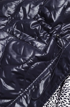 Kurtka damska z ozdobną podszewką granatowa (bh2182)