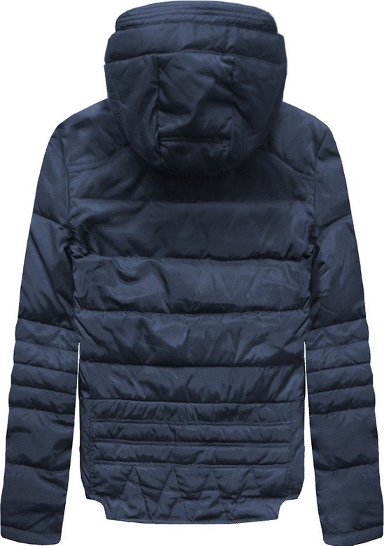 KURTKA ZIMOWA Z PUCHEM NATURALNYM GRANATOWA (M2031)