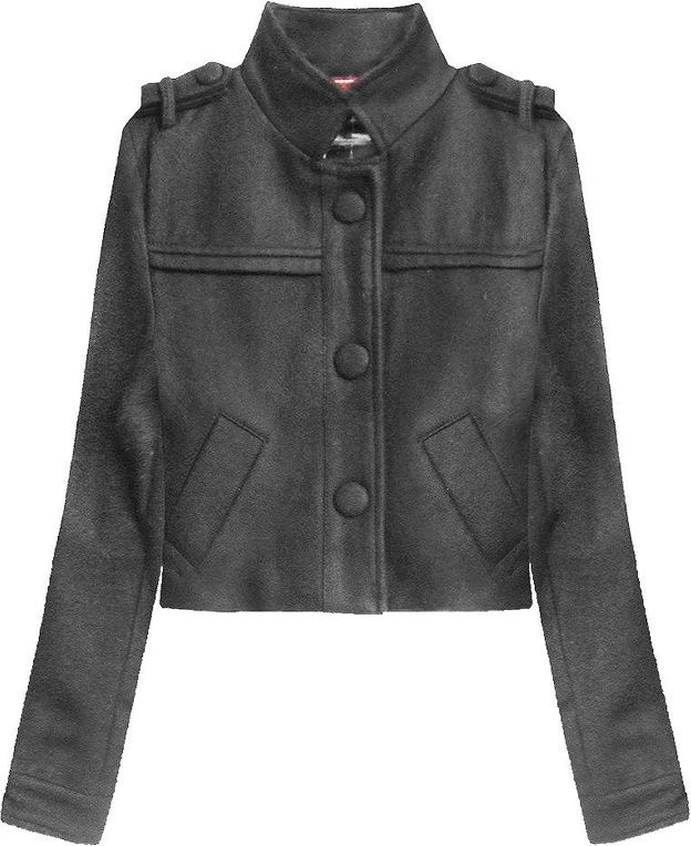 KRÓTKA KURTKA ZE STÓJKĄ CIEMNOSZARA (X1096X)