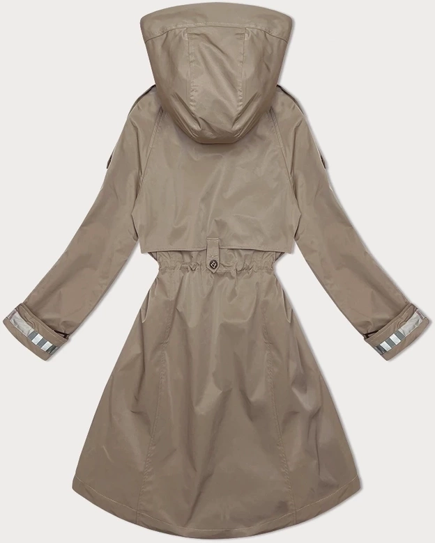 Cienka parka damska z kapturem BH Forever jasny khaki(3) (BH-2403)
