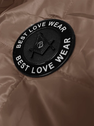 Kamizelka damska z ozdobnym pikowaniem camel (B8230-101)