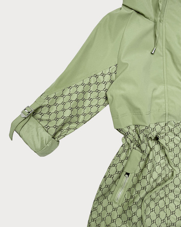 Kurtka damska ze ściągaczem w talii Goodlookin khaki (KK60414-3#)