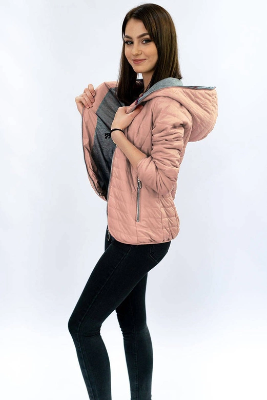 Kurtka z kapturem antyczny róż (dl011)