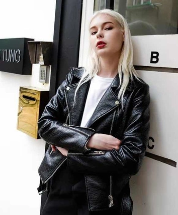 RAMONESKA Z EFEKTEM POPĘKANEJ SKÓRY CZARNA (C1018)