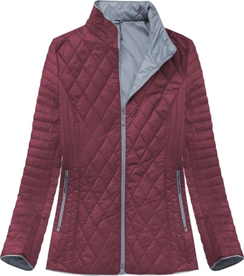 PIKOWANA KURTKA Z KAPTUREM BORDOWA (B9508)