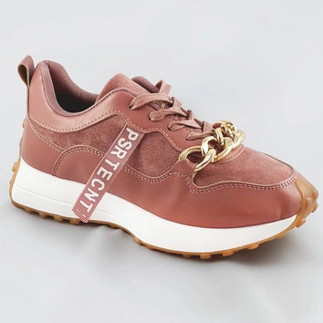 Buty sportowe z łańcuchem różowe (n-206)