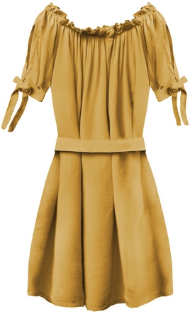 SUKIENKA HISZPANKA Z PASKIEM MUSZTARDOWA (279ART)