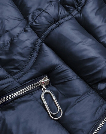 Lekka kurtka przejściowa damska granatowa (b8058-3)