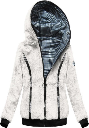 DWUSTRONNA BLUZA Z KAPTUREM GRANATOWO-BIAŁA (659A)