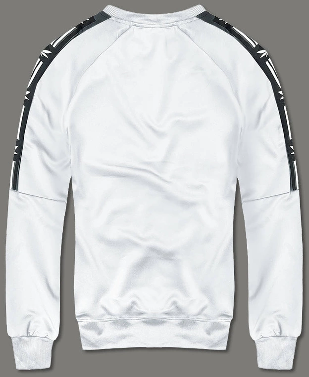 Męska bluza z nadrukiem biała (8B1108-1)