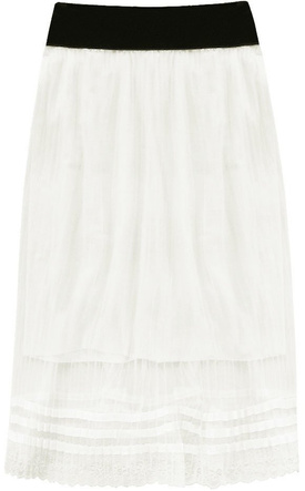 ZWIEWNA PLISOWANA SPÓDNICA ECRU (97ART)