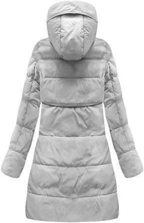 KURTKA Z PUCHEM NATURALNYM SZARA  (8063)