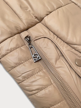 Pikowana przejściowa kurtka damska S'West beżowa (B8302-12)