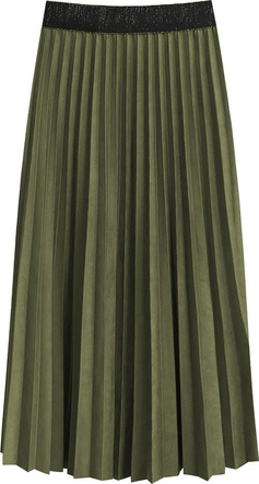 PLISOWANA SPÓDNICA MIDI KHAKI (464ART)