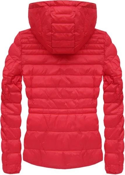 PIKOWANA KURTKA Z KAPTUREM CZERWONA (B2273)