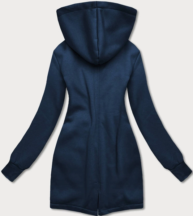 Bluza damska z łączonych materiałów granatowa (amg-532b)