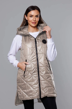 PIKOWANA KAMIZELKA DAMSKA KAKAO (B8127-12)