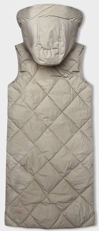 Długa kamizelka damska oversize jasny beż (5M3165-62)