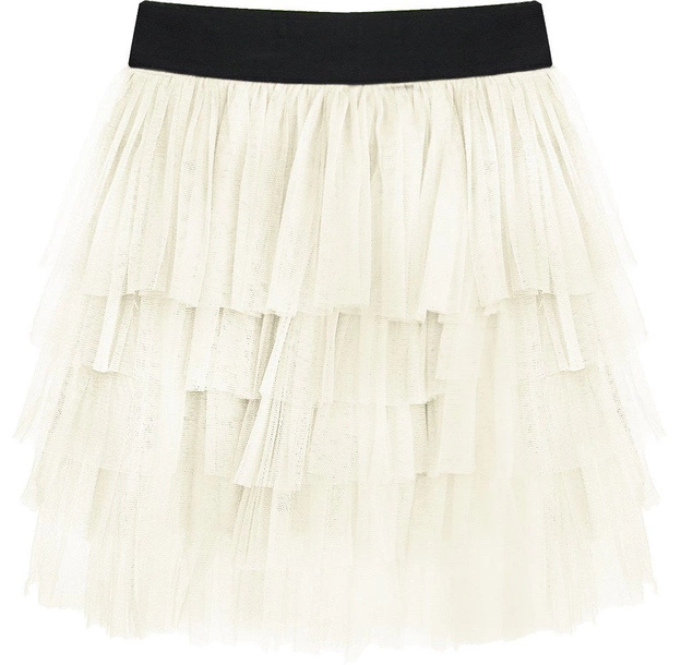 SPÓDNICA Z FALBANAMI ECRU (2231)