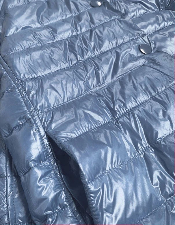 DWUSTRONNA KURTKA DAMSKA Z RĘKAWEM 3/4 NIEBIESKA (6103)