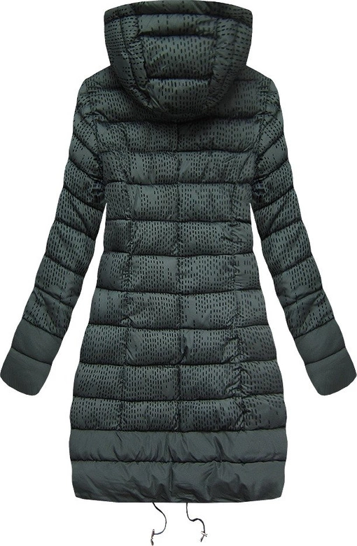 DAMSKA ZIMOWA PIKOWANA KURTKA Z KAPTUREM ZIELONA (J18-003)