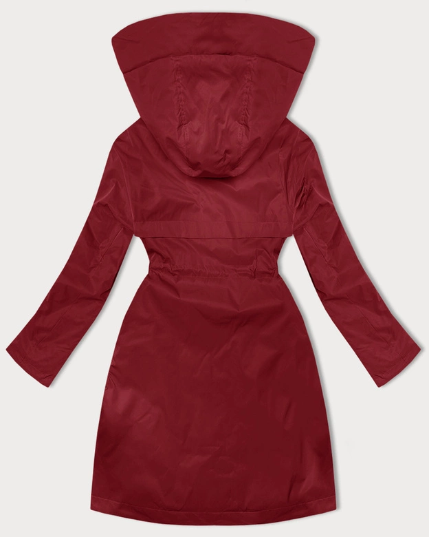 Prosta kurtka damska z kapturem LHD ciemny czerwony (LHD-24590)