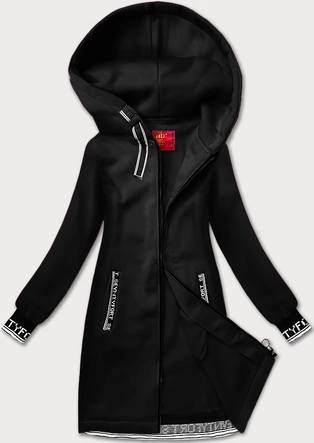 Rozpinana długa bluza damska LHD czarna (AMG-173)