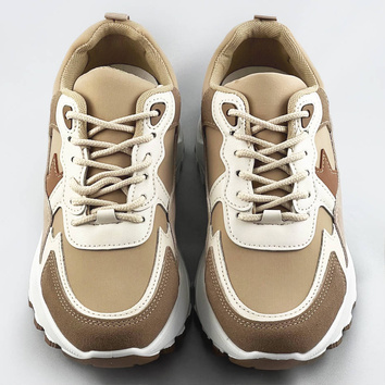 Sneakersy z łączonych materiałów khaki (1109)
