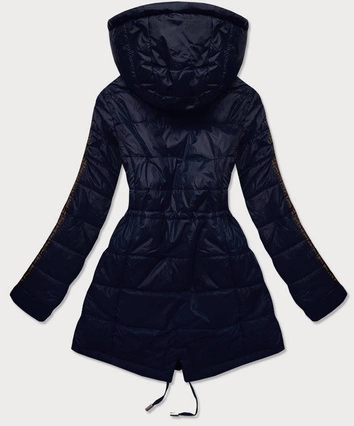 Dwustronna kurtka damska granatowo-brązowa (w556-1)