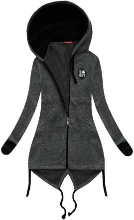 DŁUGA BLUZA Z KAPTUREM GRAFITOWA (1729)