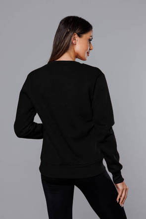 Bluza dresowa damska ze ściągaczami czarna (w01-3)